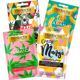 Zestaw Perfecta Maska na tkaninie i w kremie RELAXED JAMAICA, SWEET BANANA, CRAZY MANGO